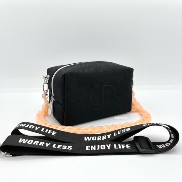 🆕 Dior Cosmetic Case to Crossbody Bag Purse, Black w/CD Logo, New - Picture 6 of 13